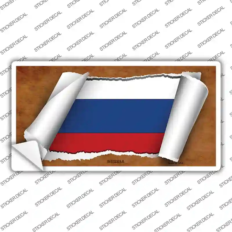 LP-9270s-L Russia Flag Scroll Novelty Sticker Decal - Large