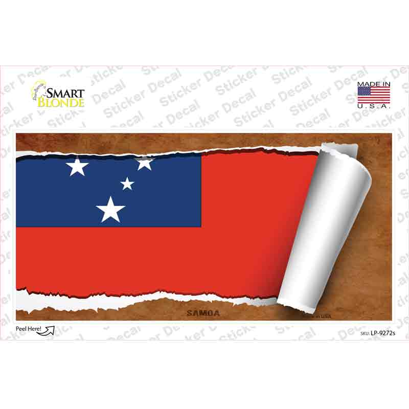 LP-9272s-M Samoa Flag Scroll Novelty Sticker Decal - Medium