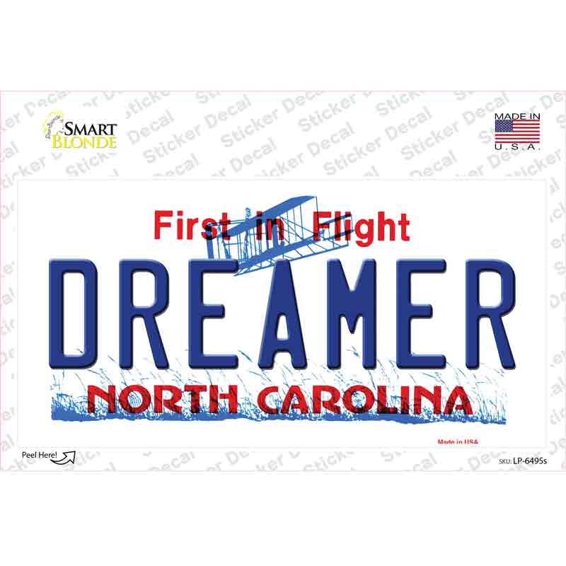 LP-6495s-M Dreamer North Carolina Novelty Sticker Decal - Medium