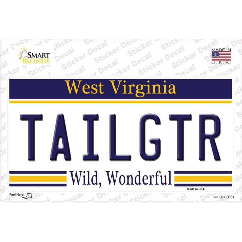LP-6505s-M Tailgater West Virginia Novelty Sticker Decal - Medium