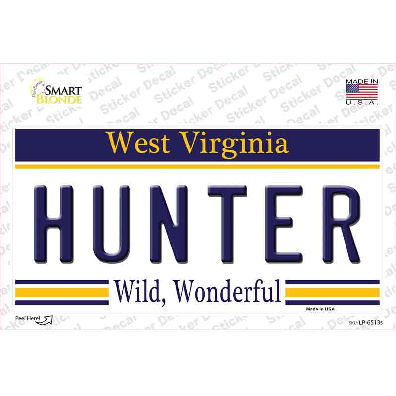 LP-6513s-M Hunter West Virginia Novelty Sticker Decal - Medium