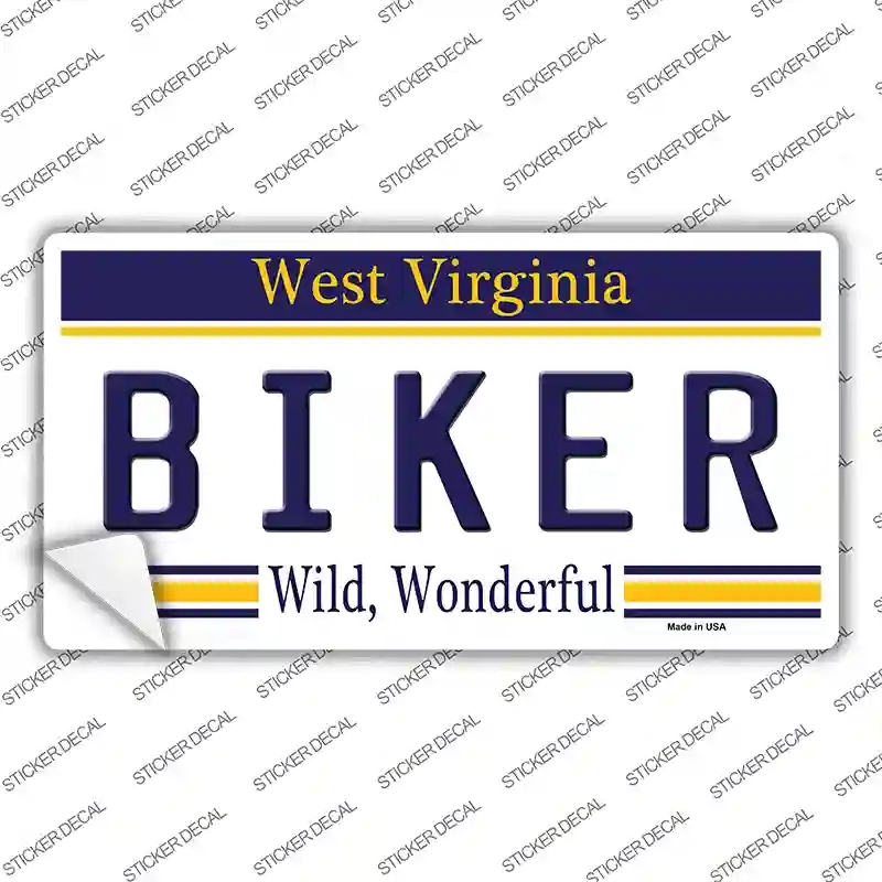 LP-6531s-S Biker West Virginia Novelty Sticker Decal - Small
