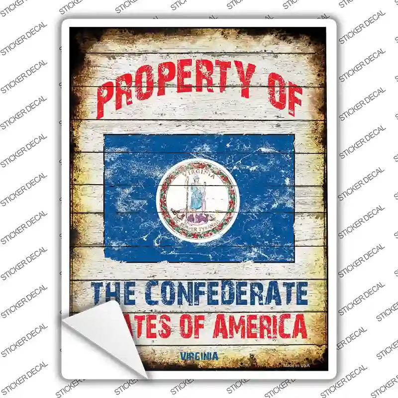 P-1156s-S Property of Virginia Novelty Rectangle Sticker Decal - Small