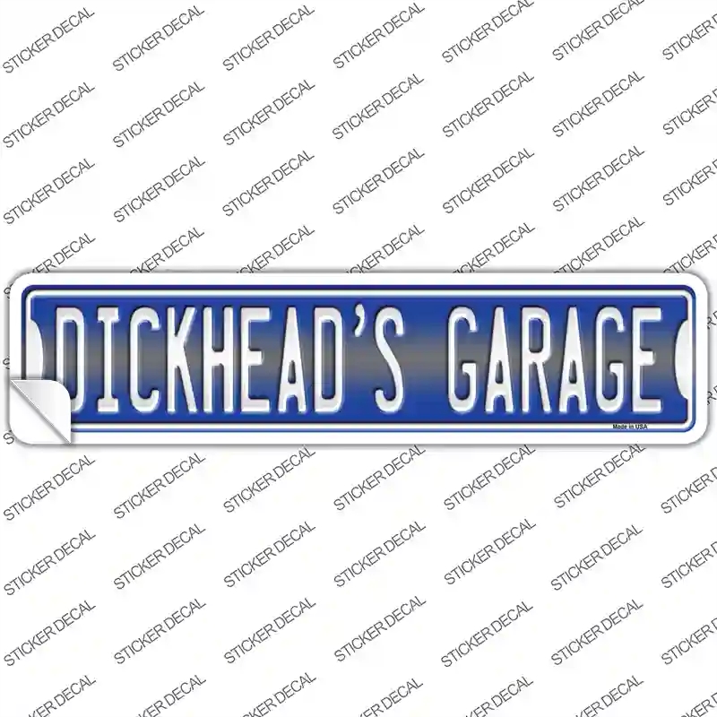 K-1405s-L Dickheads Garage Novelty Narrow Sticker Decal - Large