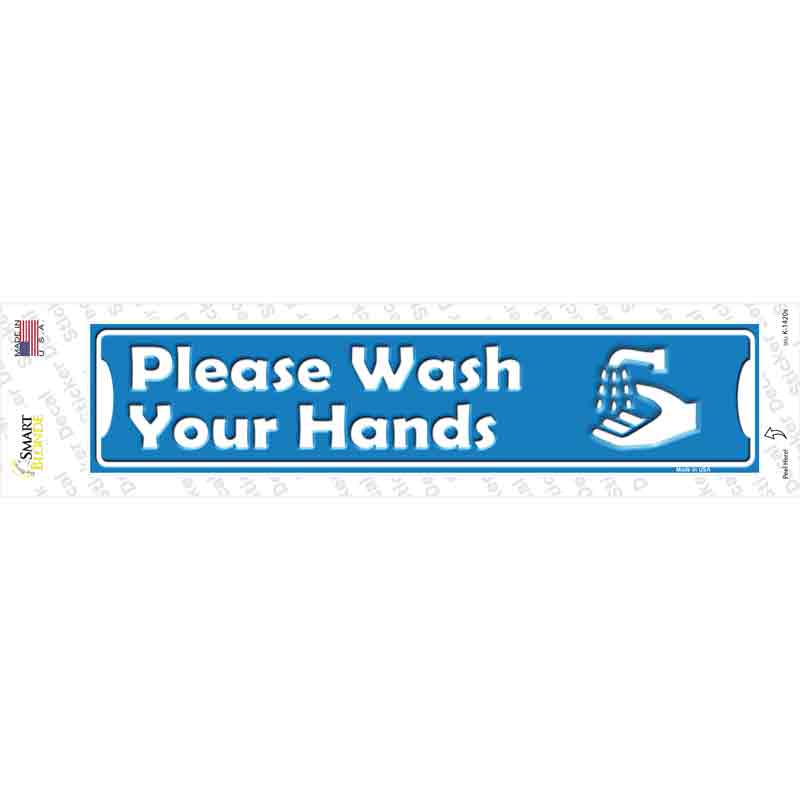 K-1420s-M Please Wash Your Hands Novelty Narrow Sticker Decal - Medium
