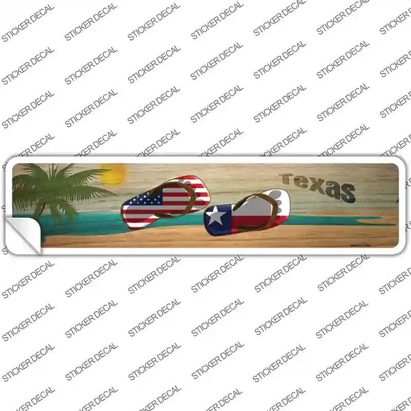 K-1516s-XL Texas & US Flag Novelty Narrow Sticker Decal - Extra Large