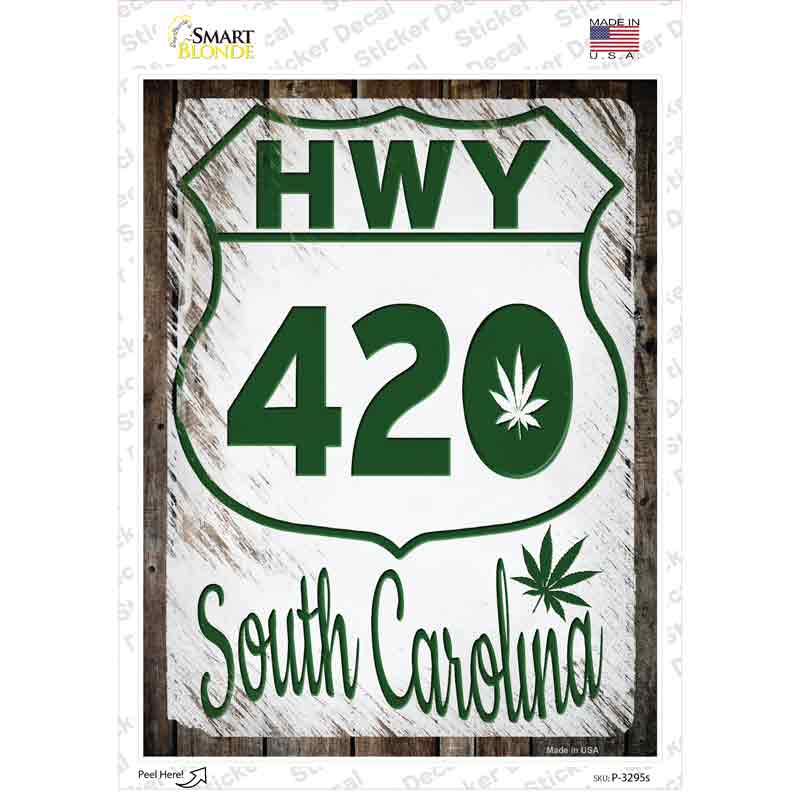 P-3295s-M HWY 420 South Carolina Novelty Rectangle Sticker Decal - Medium