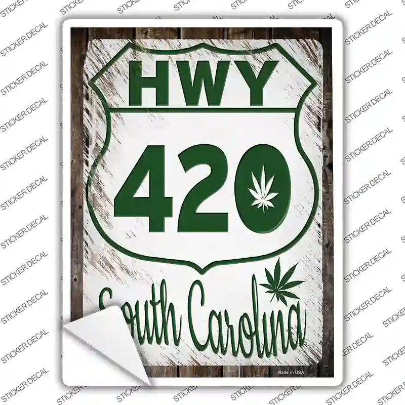 P-3295s-S HWY 420 South Carolina Novelty Rectangle Sticker Decal - Small