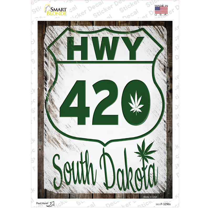 P-3296s-M HWY 420 South Dakota Novelty Rectangle Sticker Decal - Medium