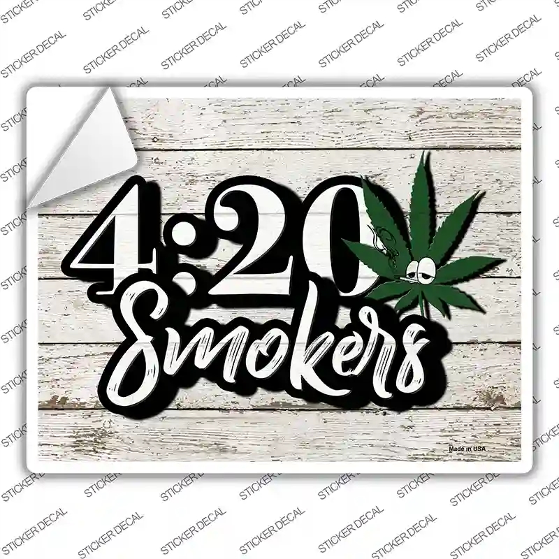 P-3312s-S 420 Smokers Novelty Rectangle Sticker Decal - Small