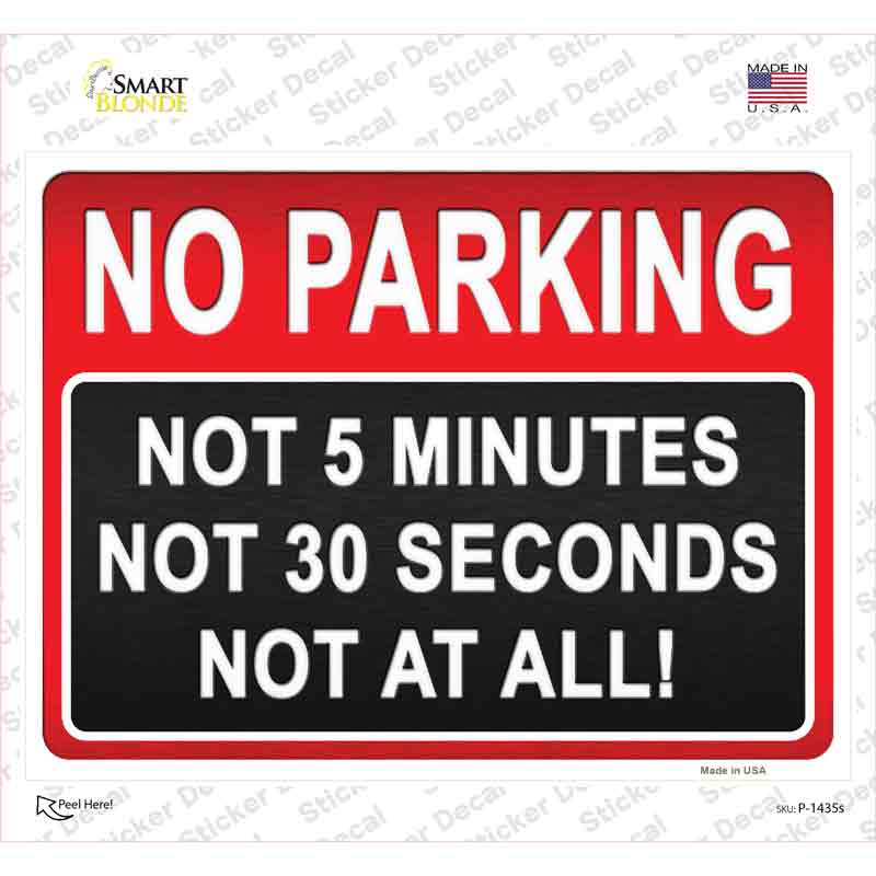 P-1435s-M No At All Novelty Rectangle Sticker Decal - Medium