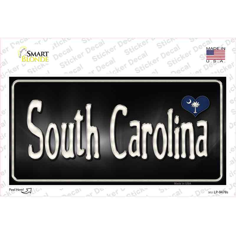 LP-9478s-M South Carolina Flag Script Novelty Sticker Decal - Medium