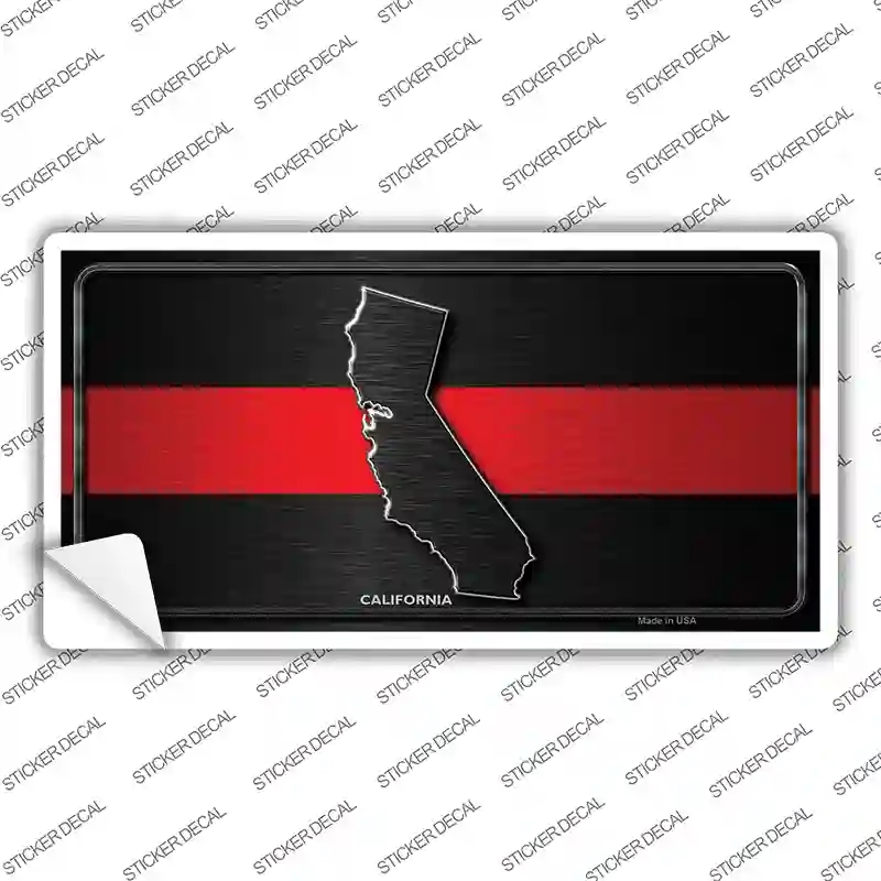 LP-9694s-S California Thin Red Line Novelty Sticker Decal - Small