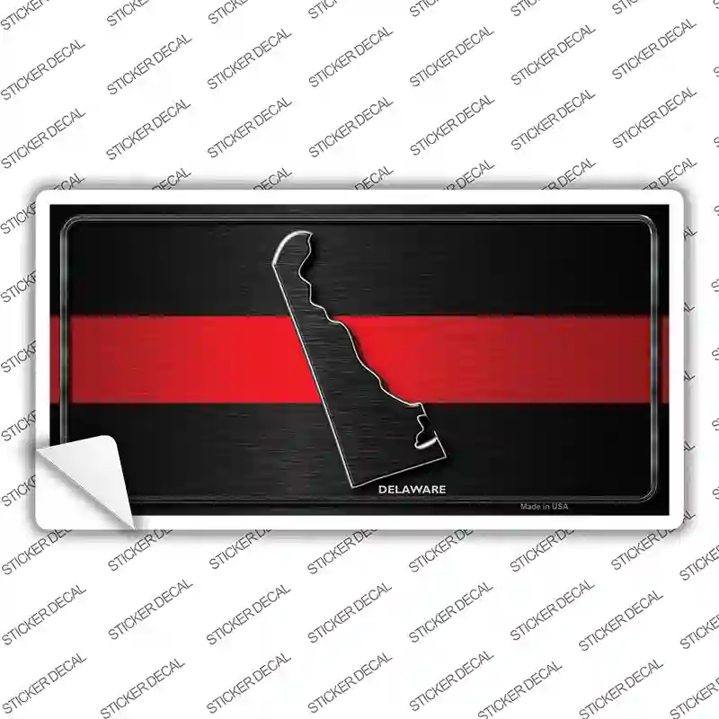 LP-9697s-L Delaware Thin Red Line Novelty Sticker Decal - Large