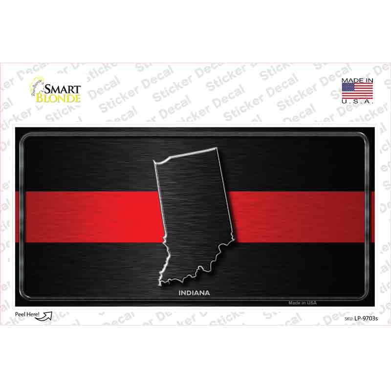 LP-9703s-M Indiana Thin Red Line Novelty Sticker Decal - Medium