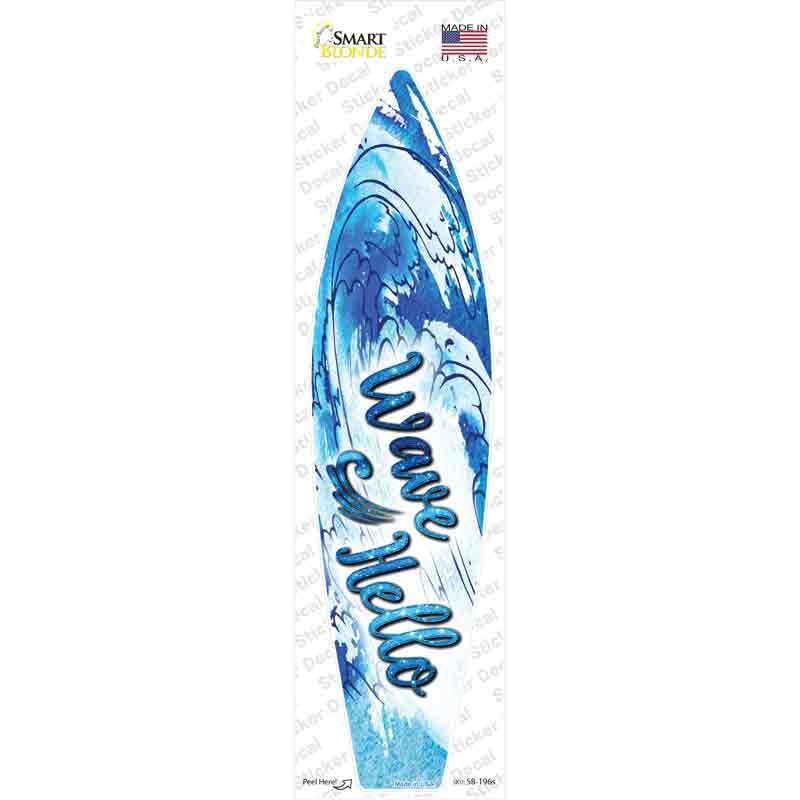 SB-196s-M Wave Hello Novelty Surfboard Sticker Decal - Medium