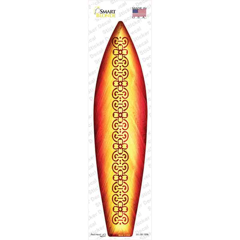 SB-199s-M Red & Orange Tribal Novelty Surfboard Sticker Decal - Medium