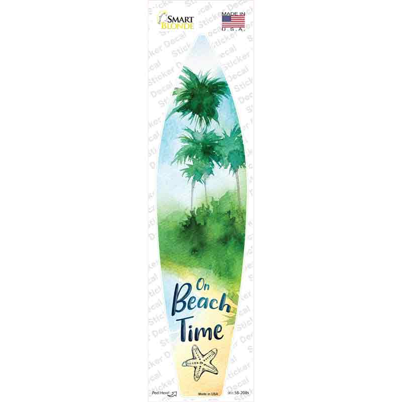 SB-208s-M On Beach Time Novelty Surfboard Sticker Decal - Medium