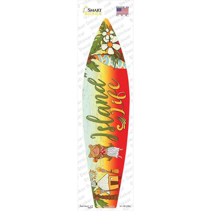 SB-226s-M Island Life Novelty Surfboard Sticker Decal - Medium
