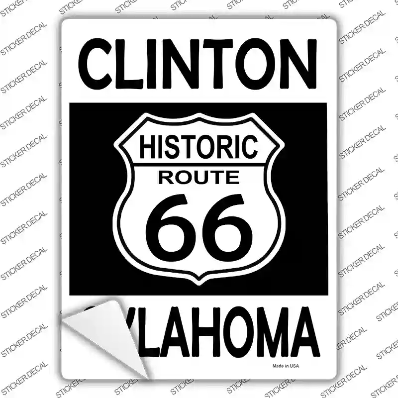 P-2785s-S Clinton Oklahoma Historic Route 66 Novelty Rectangle Sticker Decal - Small