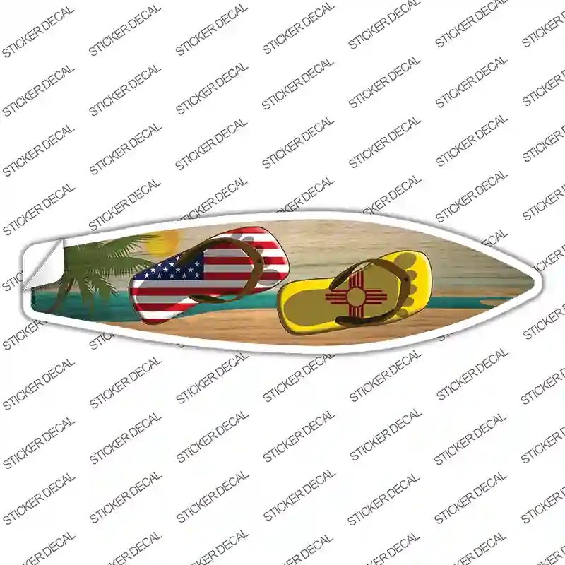 SB-269s-S   Mexico Flag Flip Flop Novelty Surfboard Sticker Decal - Small