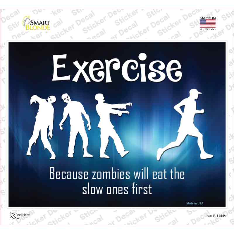 P-1144s-M Exercise Novelty Rectangle Sticker Decal - Medium