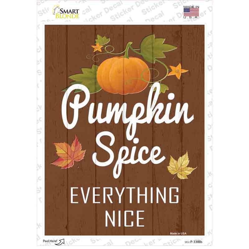 P-3388s-M Pumpkin Spice Novelty Rectangle Sticker Decal - Medium