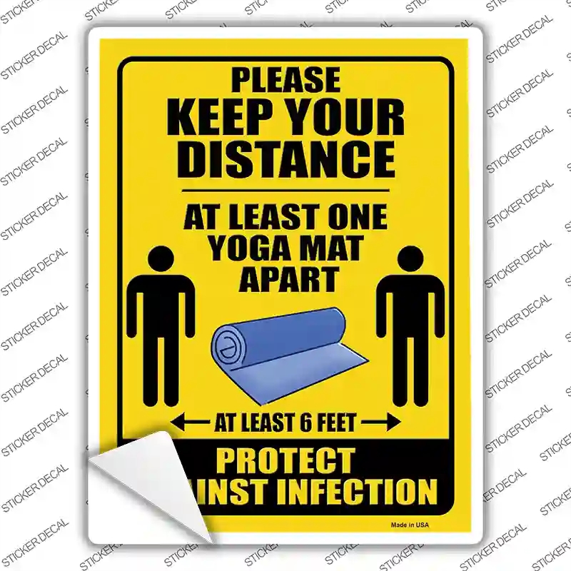 P-3418s-L One Yoga Mat Apart Novelty Rectangle Sticker Decal - Large