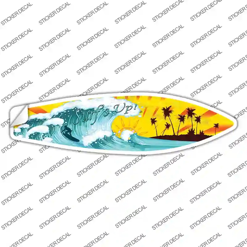 SB-030s-S Surf Up Novelty Surfboard Sticker Decal - Small