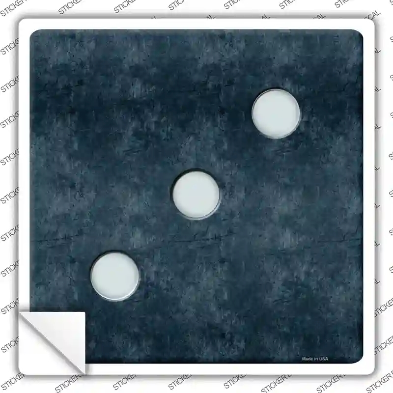 SQ-097s-S Dice Roll 3 Novelty Square Sticker Decal - Small