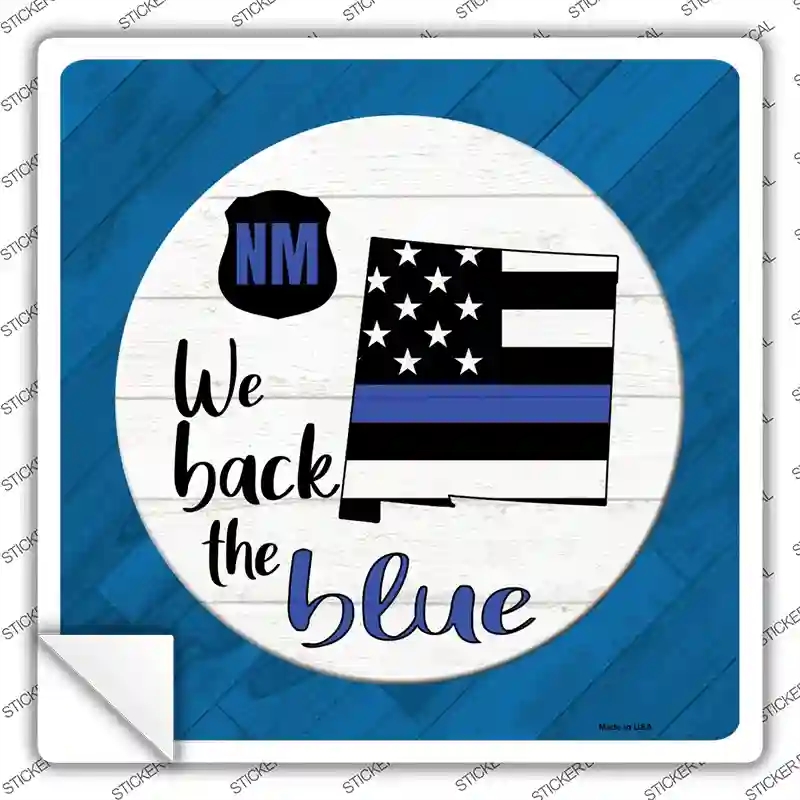 SQ-1033s-L   Mexico Back the Blue Novelty Square Sticker Decal - Large