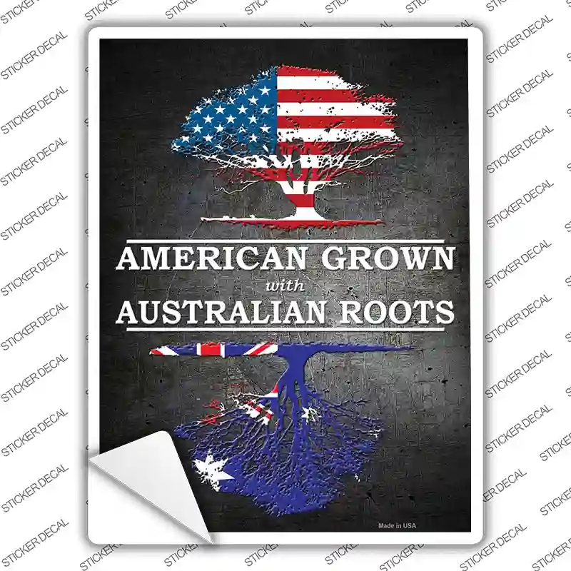 P-1301s-L American Grown Australian Roots Novelty Rectangle Sticker Decal - Large