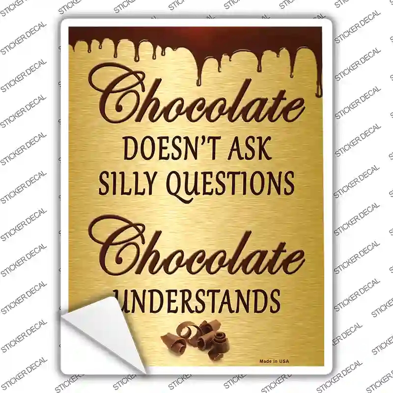 P-1310s-S Chocolate Novelty Rectangle Sticker Decal - Small