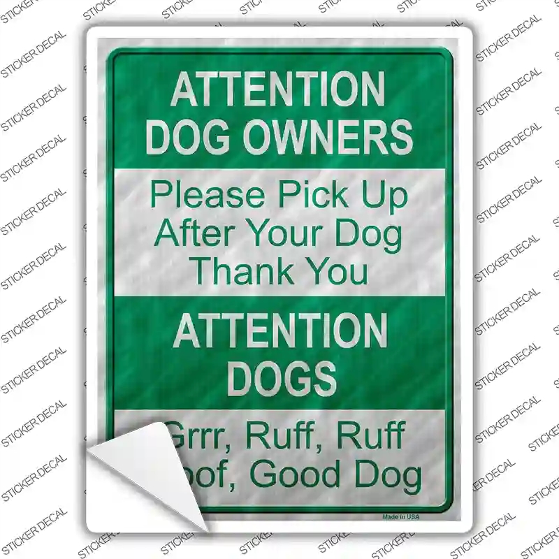 P-1317s-XL Dog Owners Novelty Rectangle Sticker Decal - Extra Large