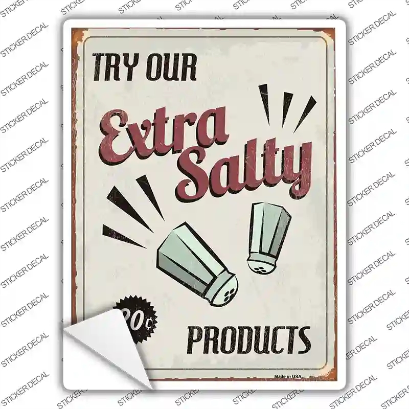 P-1066s-S Extra Salty Novelty Rectangle Sticker Decal - Small