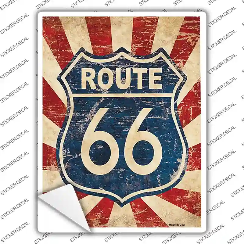 P-1089s-S Vintage Route 66 Novelty Rectangle Sticker Decal - Small