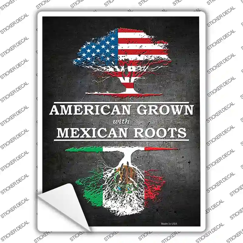 P-1106s-XL American Grown Mexican Roots Novelty Rectangle Sticker Decal - Extra Large