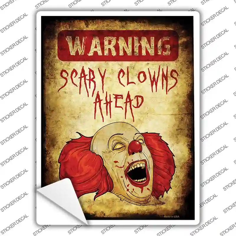 P-1168s-S Scary Clowns Novelty Rectangle Sticker Decal - Small