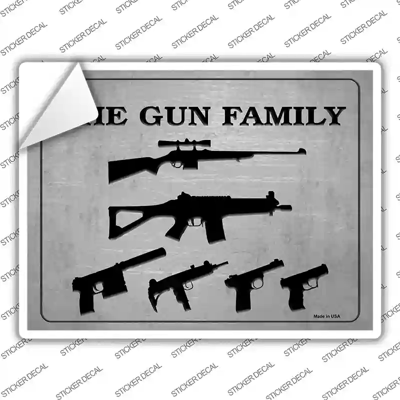 P-1505s-L The Gun Family Novelty Rectangle Sticker Decal - Large