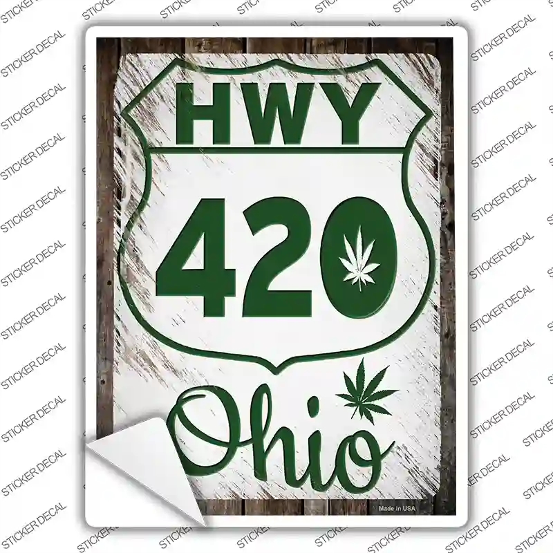 P-3290s-XL HWY 420 Ohio Novelty Rectangle Sticker Decal - Extra Large