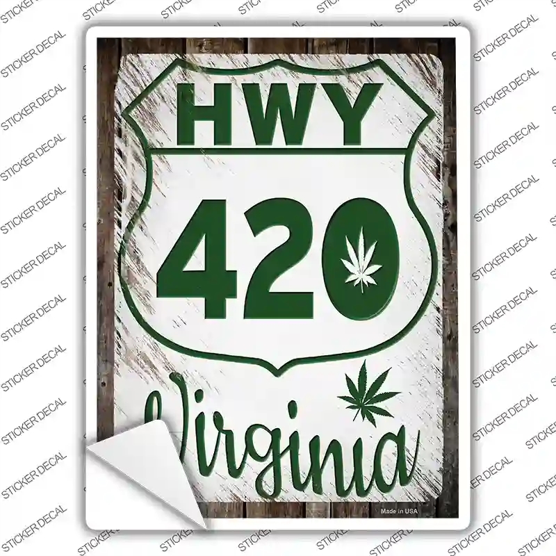 P-3301s-S HWY 420 Virginia Novelty Rectangle Sticker Decal - Small