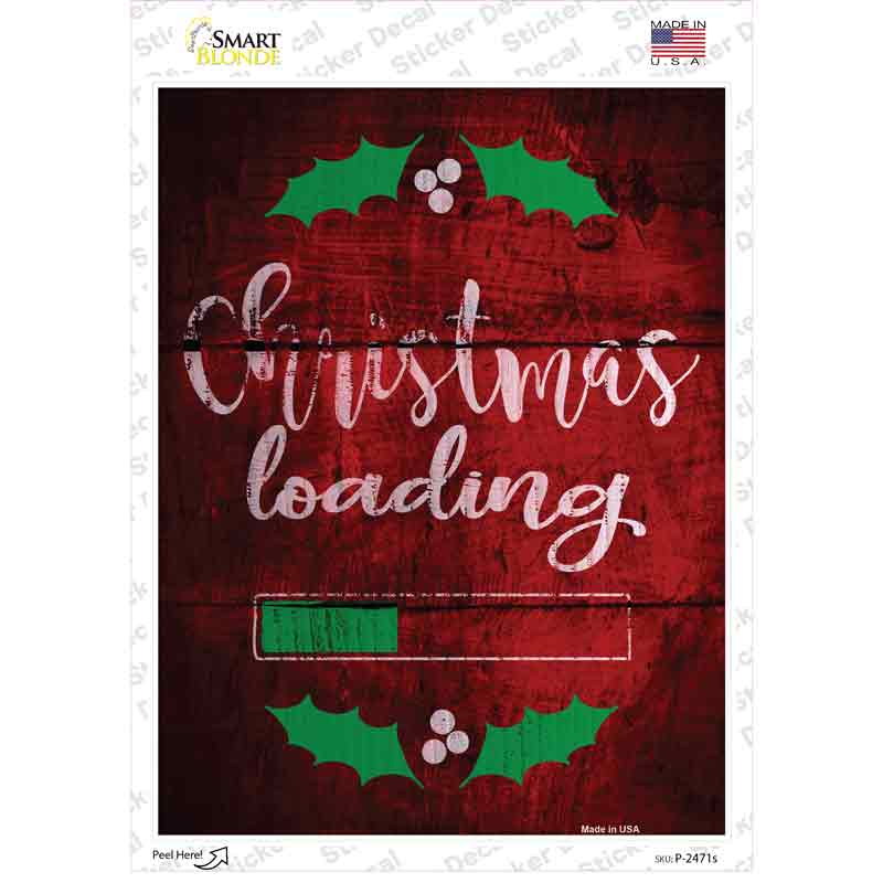 P-2471s-M Christmas Loading Novelty Rectangle Sticker Decal - Medium
