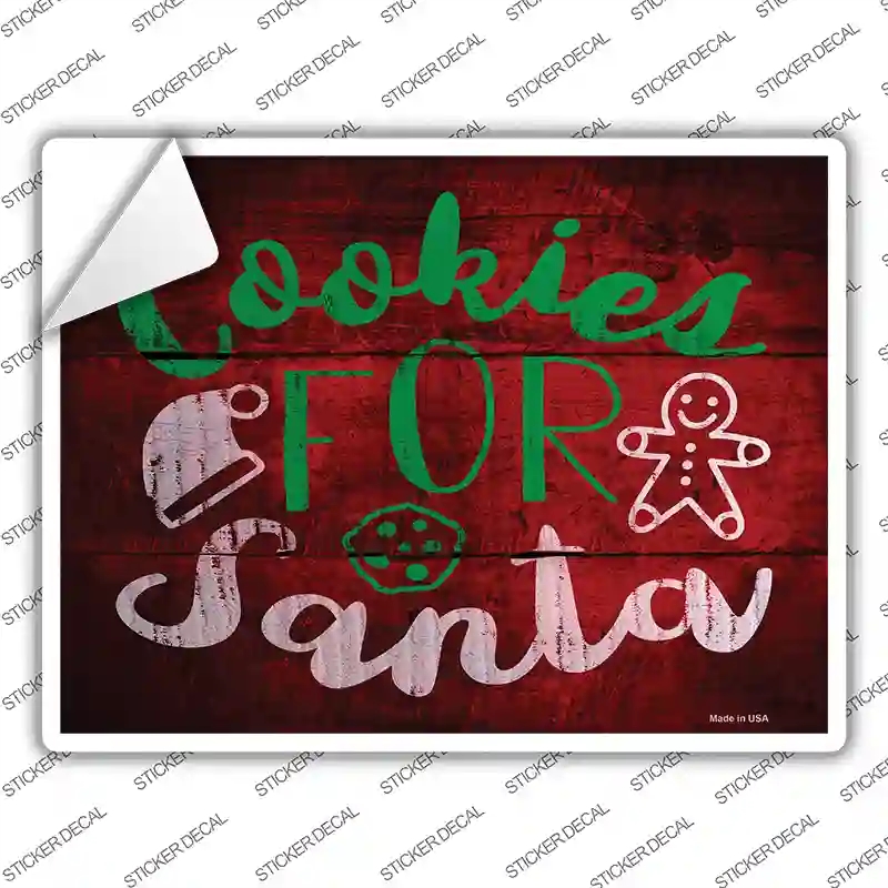 P-2478s-XL Cookies for Santa Novelty Rectangle Sticker Decal - Extra Large