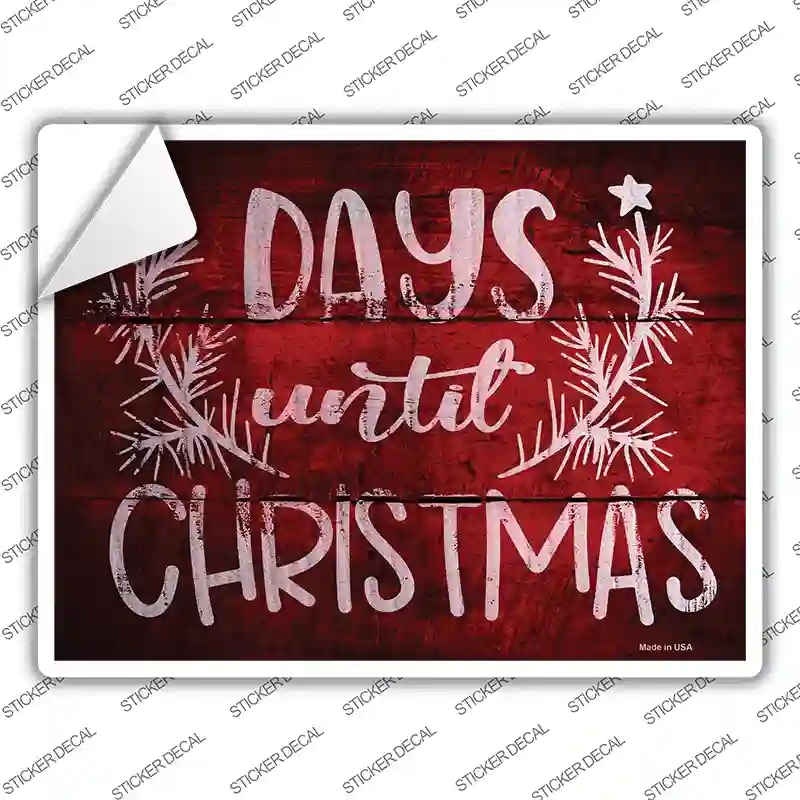 P-2480s-XL Days Until Christmas Novelty Rectangle Sticker Decal - Extra Large