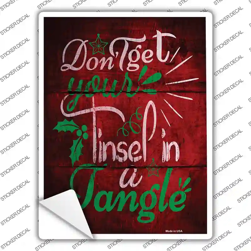 P-2484s-S Tinsel in A Tangle Novelty Rectangle Sticker Decal - Small