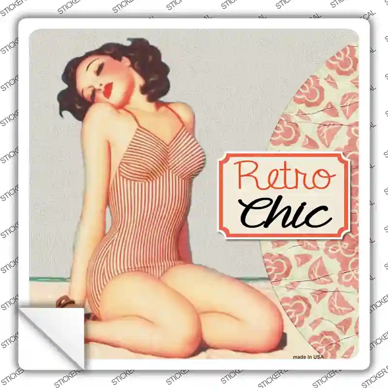 SQ-337s-XL Retro Chic Novelty Square Sticker Decal - Extra Large