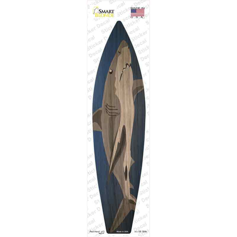 SB-384s-M Great White Shark Novelty Surfboard Sticker Decal - Medium