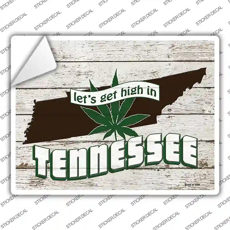 P-3239s-XL Get High in Tennessee Novelty Rectangle Sticker Decal - Extra Large