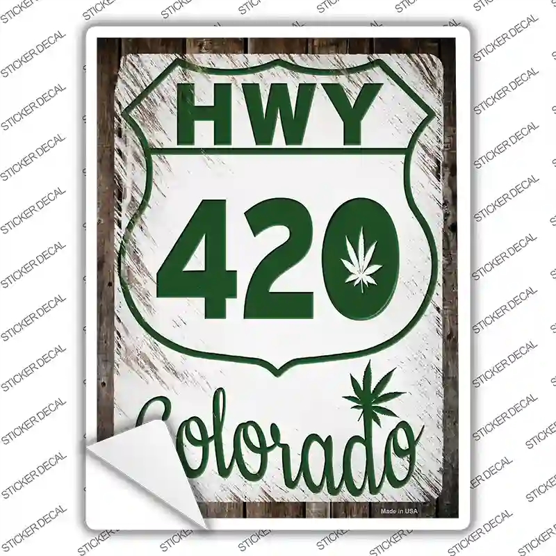 P-3261s-L HWY 420 Colorado Novelty Rectangle Sticker Decal - Large