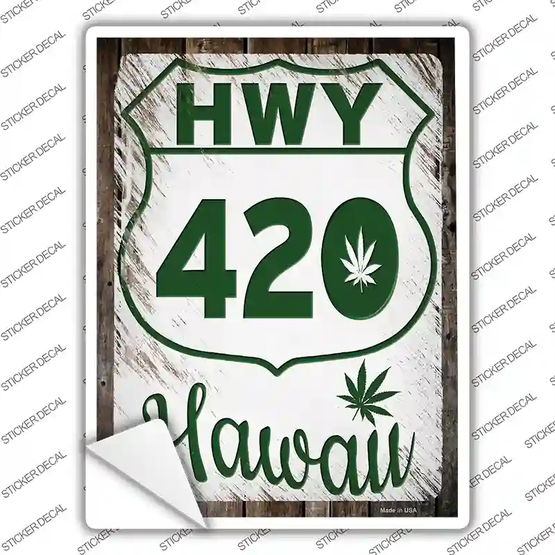 P-3266s-S HWY 420 Hawaii Novelty Rectangle Sticker Decal - Small